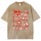 Unisex Tokyo Printed Washed Tee