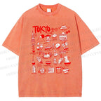 Unisex Tokyo Printed Washed Tee