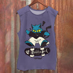 Cartoon Cat Skating Vintage Washed Tank Top