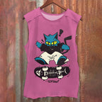 Cartoon Cat Skating Vintage Washed Tank Top