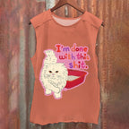Cartoon Cat Done With This Shit Vintage Washed Tank Top