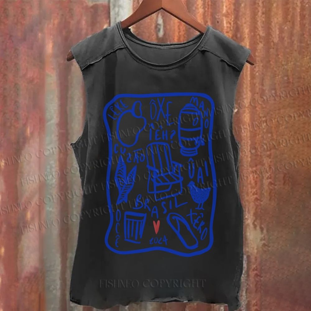 Graffiti Vintage Washed Tank Top