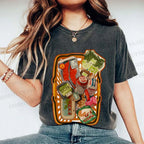 Unisex Japanese Shopping Cart Graffiti Printed Washed Tee