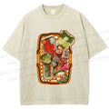 Unisex Japanese Shopping Cart Graffiti Printed Washed Tee