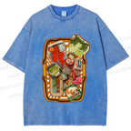 Unisex Japanese Shopping Cart Graffiti Printed Washed Tee