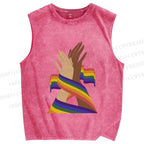 Unisex Pride Printed Washed Tank Top