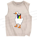 Unisex Pride Silly Goose Printed Washed Tank Top