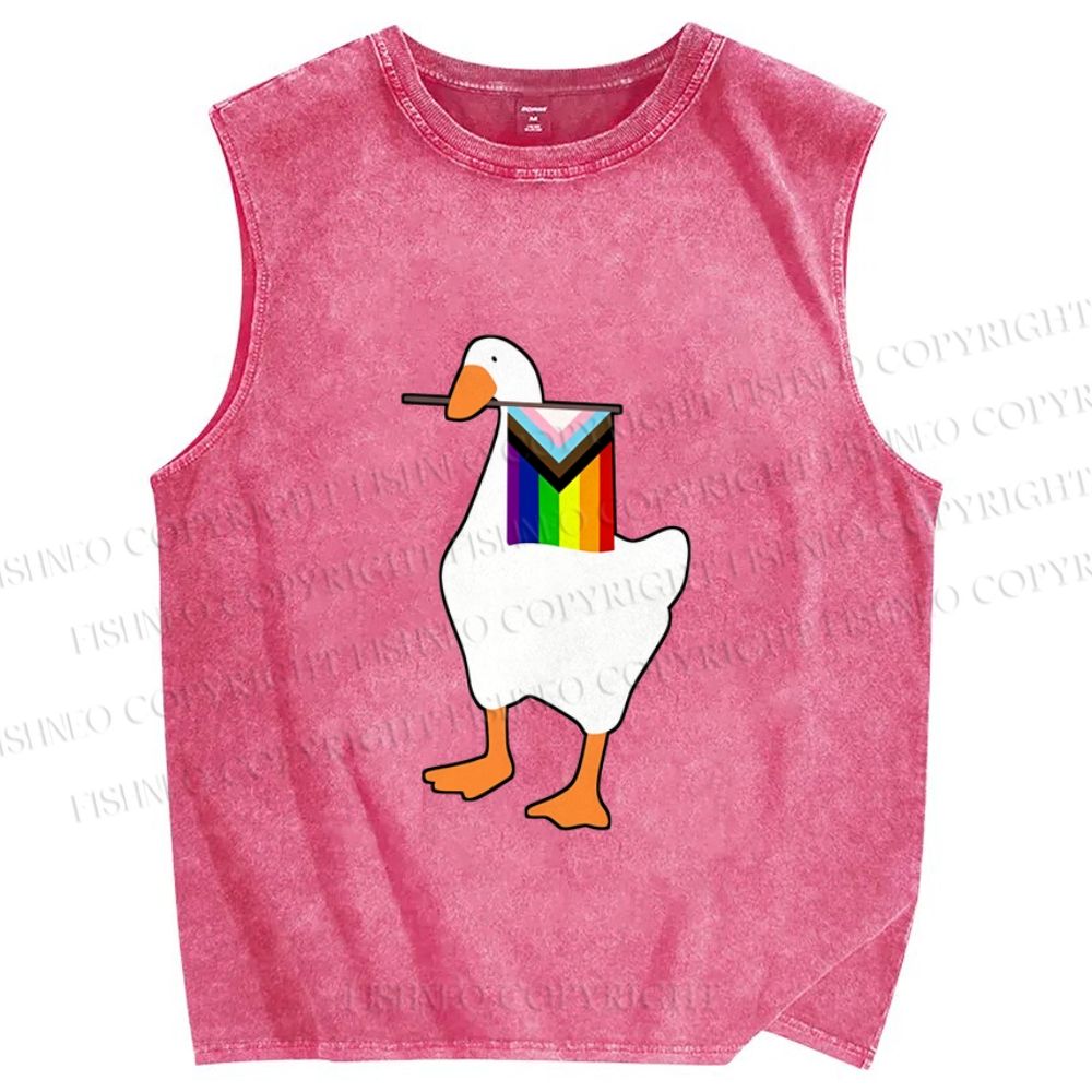 Unisex Pride Silly Goose Printed Washed Tank Top