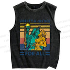 Unisex Pride Liberty Justice For All Printed Washed Tank Top