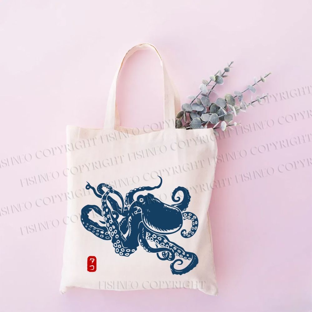Octopus Japanese Style Tote Bag