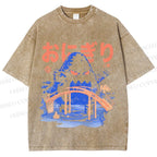 Unisex Onigiri Rice Ball Vintage Printed Washed Tee