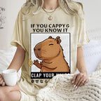Unisex Capybara Printed Washed Tee