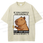 Unisex Capybara Printed Washed Tee