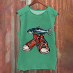 Fish Canvas Shoe Vintage Washed Tank Top