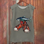 Fish Canvas Shoe Vintage Washed Tank Top