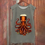 Beer Octopus Vintage Washed Tank Top