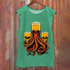Beer Skull Octopus Vintage Washed Tank Top
