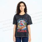 Unisex Flamingo I Don't Give A Flock Printed Washed Tee
