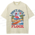 Unisex Flamingo I Don't Give A Flock Printed Washed Tee