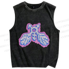 Unisex Pride LGBTQ Graffiti Printed Washed Tank Top