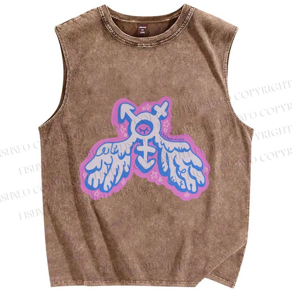 Unisex Pride LGBTQ Graffiti Printed Washed Tank Top