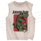 Unisex Monster Printed Washed Tank Top