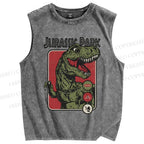 Unisex Monster Printed Washed Tank Top