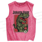 Unisex Monster Printed Washed Tank Top