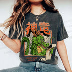 Unisex Dragon Printed Washed Tee