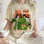 Unisex Dragon Printed Washed Tee