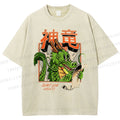 Unisex Dragon Printed Washed Tee