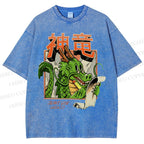 Unisex Dragon Printed Washed Tee