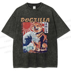 Unisex Dogzilla Printed Washed Tee