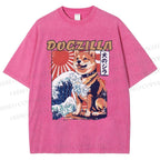 Unisex Dogzilla Printed Washed Tee