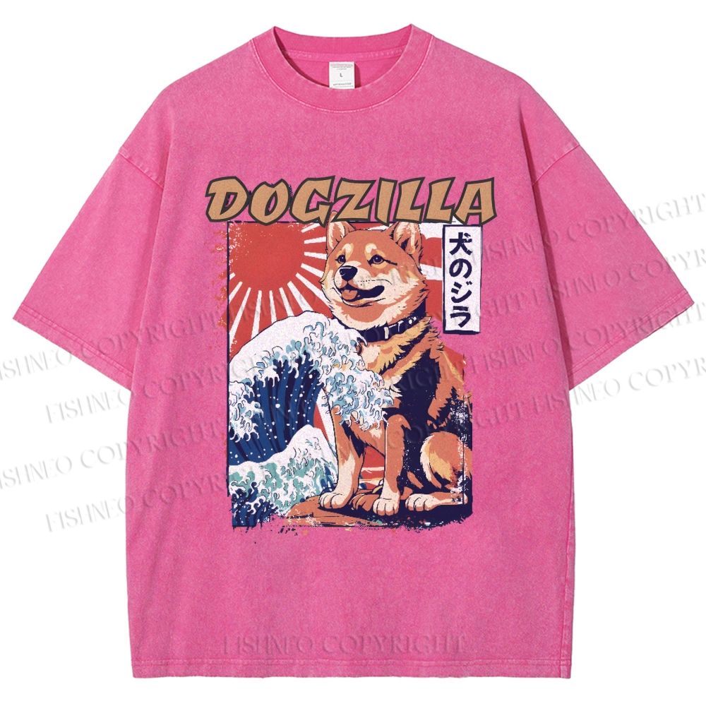 Unisex Dogzilla Printed Washed Tee