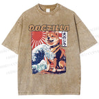 Unisex Dogzilla Printed Washed Tee