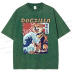 Unisex Dogzilla Printed Washed Tee