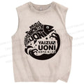 Unisex Fish Shop Printed Washed Tank Top