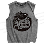 Unisex Fish Shop Printed Washed Tank Top