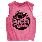 Unisex Fish Shop Printed Washed Tank Top