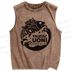 Unisex Fish Shop Printed Washed Tank Top
