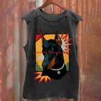 Vintage Doberman Dog Graffiti Vintage Washed Tank Top