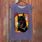 Vintage Doberman Dog Graffiti Vintage Washed Tank Top