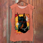 Vintage Doberman Dog Graffiti Vintage Washed Tank Top