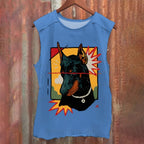 Vintage Doberman Dog Graffiti Vintage Washed Tank Top