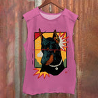 Vintage Doberman Dog Graffiti Vintage Washed Tank Top