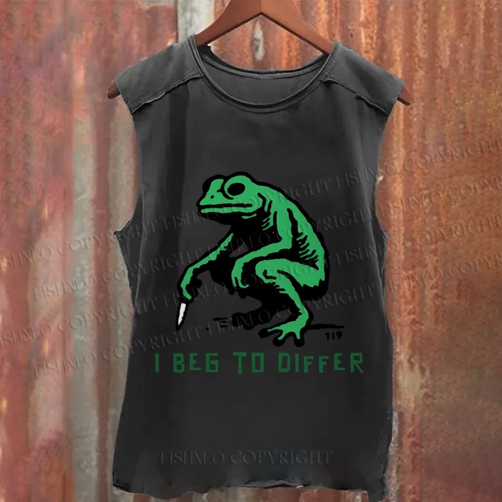 Vintage Frog Beg To Differ Washed Tank Top