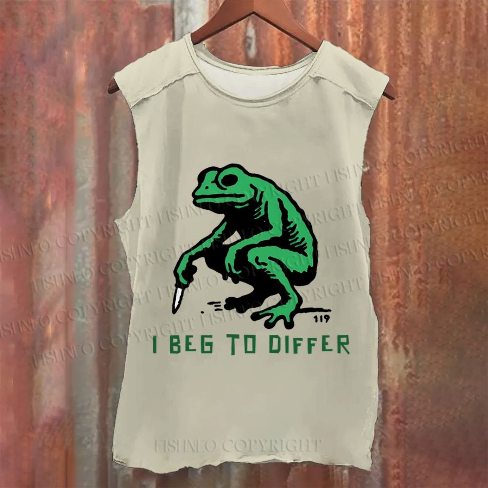 Vintage Frog Beg To Differ Washed Tank Top