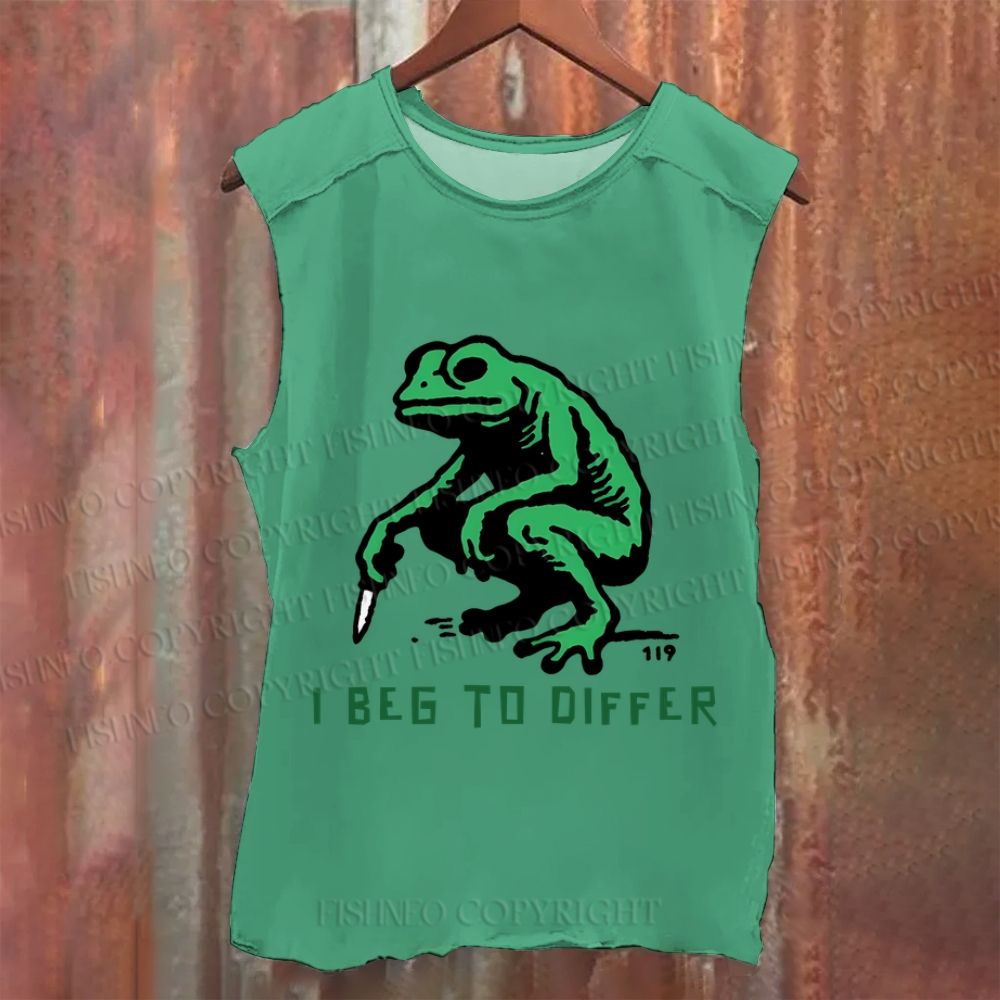 Vintage Frog Beg To Differ Washed Tank Top