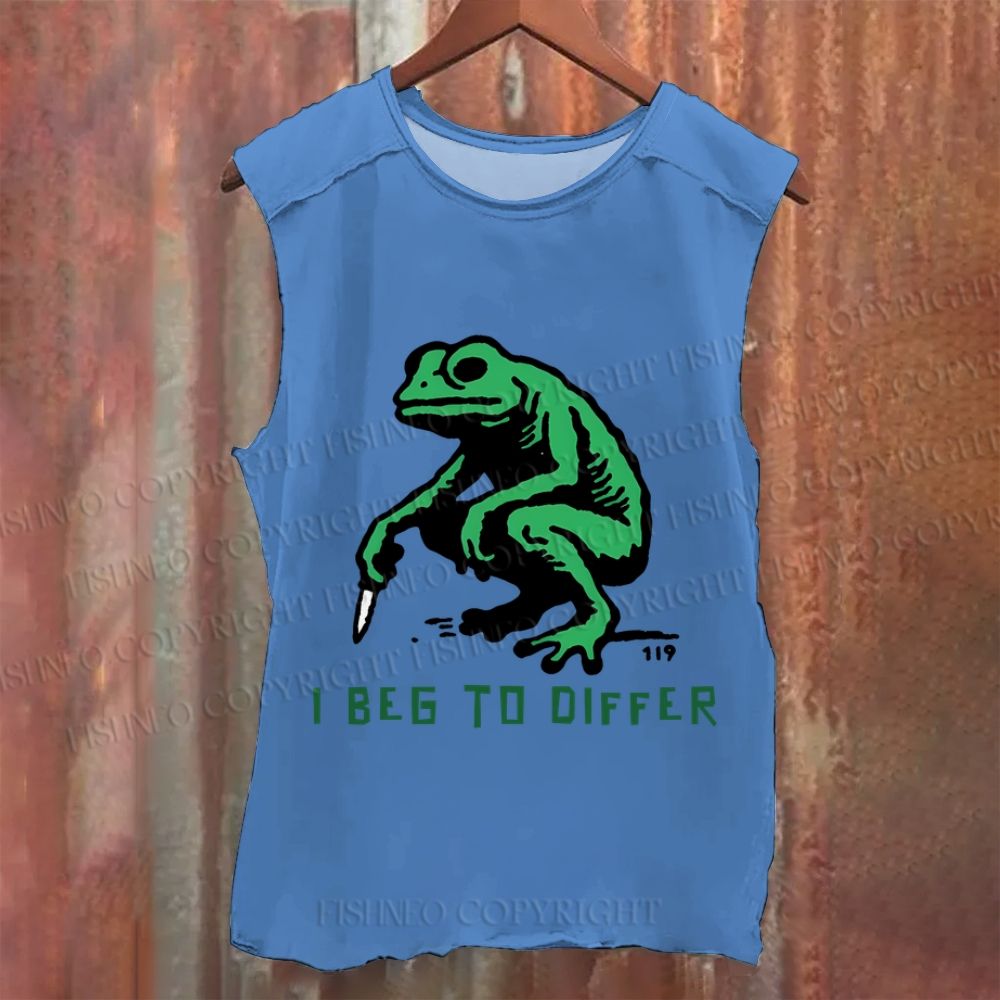 Vintage Frog Beg To Differ Washed Tank Top